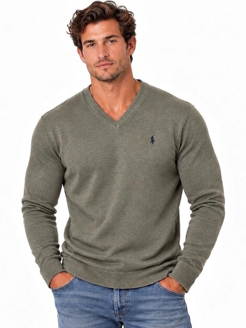 Polo by Ralph Lauren Men's Pima Cotton V-Neck Sweater Size Medium